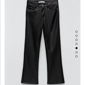 Zara Faux leather mini flared pants
